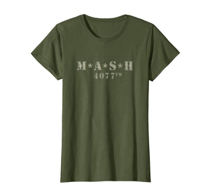 Womens MASH Distressed Logo T-Shirt