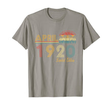 Load image into Gallery viewer, Vintage April 1920 100 Year Old Bday Gifts 100th Birthday TShirt366420
