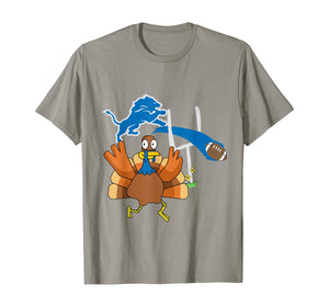 Thanksgiving Turkey Goal Posts Football Detroit-Lion T-Shirt