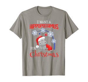 Funny shirts V-neck Tank top Hoodie sweatshirt usa uk au ca gifts for I want a hippopotamus for Christmas T-Shirt 209120