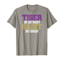 Load image into Gallery viewer, Tiger on Saturday Saint on Sunday Louisiana Football Apparel T-Shirt 77644

