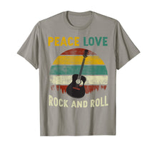 Load image into Gallery viewer, Peace Love Rock And Roll Guitar Retro Vintage T-Shirt
