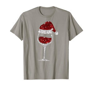 Wine Glasses Santa Hat Christmas Wine Lover T-Shirt