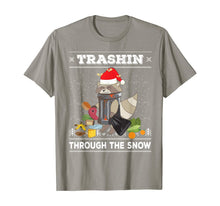 Load image into Gallery viewer, Trashin Through The Snow Raccoon Santa Claus Trash Panda T-Shirt
