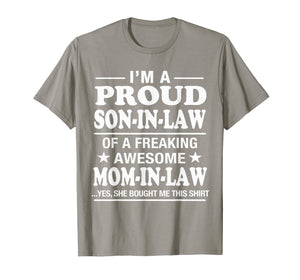 Funny shirts V-neck Tank top Hoodie sweatshirt usa uk au ca gifts for Proud Son In Law Of Awesome Mom In Law T-Shirt 1863636