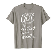 Load image into Gallery viewer, Funny shirts V-neck Tank top Hoodie sweatshirt usa uk au ca gifts for This Girl runs on Jesus and Theatre Shirt Cute Christianity 1045233
