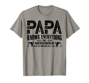 Funny shirts V-neck Tank top Hoodie sweatshirt usa uk au ca gifts for Mens Papa Knows Everything T-Shirt Funny Father's Day Gifts 3005352
