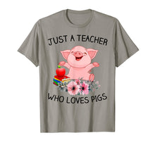 Load image into Gallery viewer, Funny shirts V-neck Tank top Hoodie sweatshirt usa uk au ca gifts for Just A Teacher Who Loves Pigs Shirt Gift Ideas 609216
