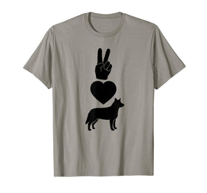 Peace Love Blue Heelers Symbols ADG027g T-Shirt