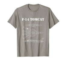 Load image into Gallery viewer, Vintage White F14 Tomcat Airplane Schematic F-14 Jet T-Shirt-1167957
