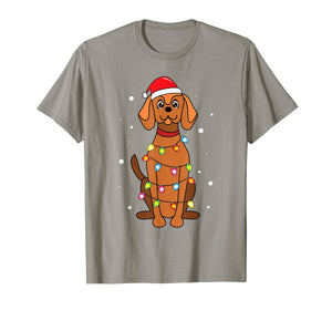 Funny shirts V-neck Tank top Hoodie sweatshirt usa uk au ca gifts for Vizsla Christmas Lights Mom Dad Dog Gift T-Shirt 1358816