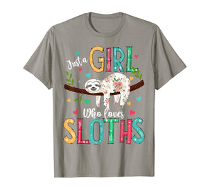 Funny shirts V-neck Tank top Hoodie sweatshirt usa uk au ca gifts for Just a Girl Who Loves Sloths Funny Sloths Lover Gifts T-Shirt 44941