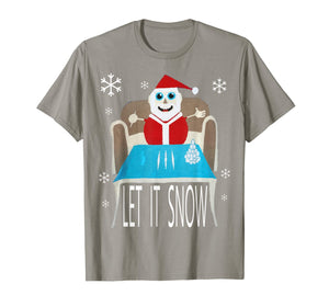 Let It Snow Santa Cocaine Adult Humor Xmas Funny Gag Gifts T-Shirt-1769818