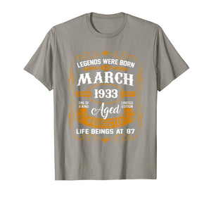 Legends Were Born In March 1933 87th Birthday Gifts TShirt624410