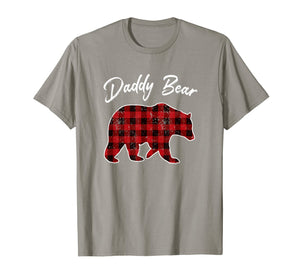 Red Plaid Daddy Bear Buffalo Matching Family Pajama T-Shirt