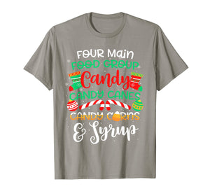 Four Main Food Groups Elf Buddy Christmas Pajama Xmas Gifts T-Shirt-3112313