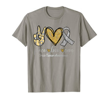 Load image into Gallery viewer, Peace Love Cure Ribbon Brain Tumor Awareness Gifts TShirt1007238
