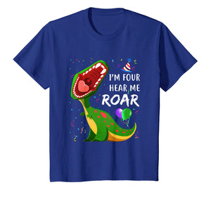 Funny shirts V-neck Tank top Hoodie sweatshirt usa uk au ca gifts for Kids I'm Four Hear me Roar 4th Birthday Dinosaur Shirts Boy 838632