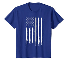 Load image into Gallery viewer, Thin Silver Line American Flag T-Shirt Cool Graffiti Hanging
