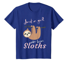 Load image into Gallery viewer, Funny shirts V-neck Tank top Hoodie sweatshirt usa uk au ca gifts for Just a girl who loves sloths t-shirt gift - Sloth fan girls 610994
