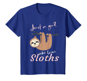 Funny shirts V-neck Tank top Hoodie sweatshirt usa uk au ca gifts for Just a girl who loves sloths t-shirt gift - Sloth fan girls 610994