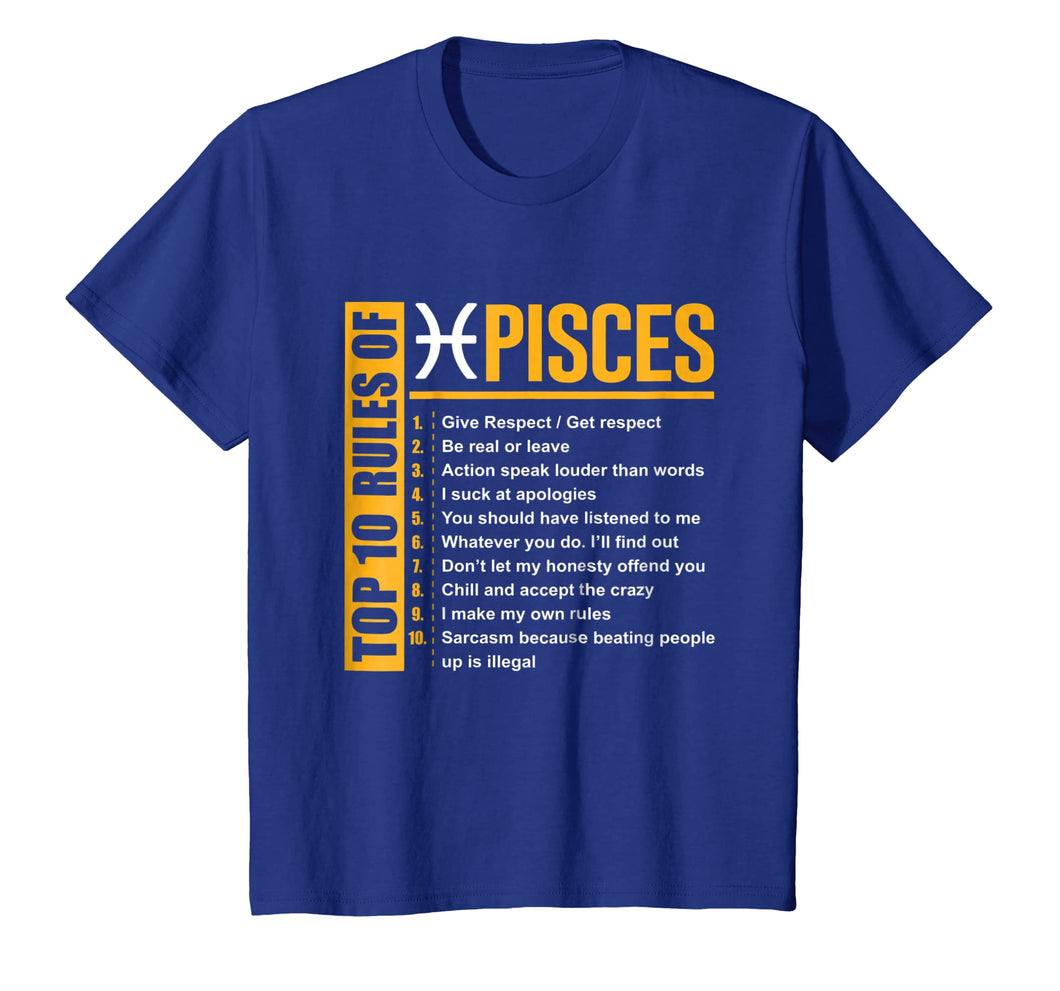 Funny shirts V-neck Tank top Hoodie sweatshirt usa uk au ca gifts for Top 10 Rules of Pisces Birthday Gifts T-Shirt 1643840