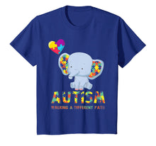 Load image into Gallery viewer, Funny shirts V-neck Tank top Hoodie sweatshirt usa uk au ca gifts for Autism Elephant Walking A Different Path T Shirt For Kids 2523696
