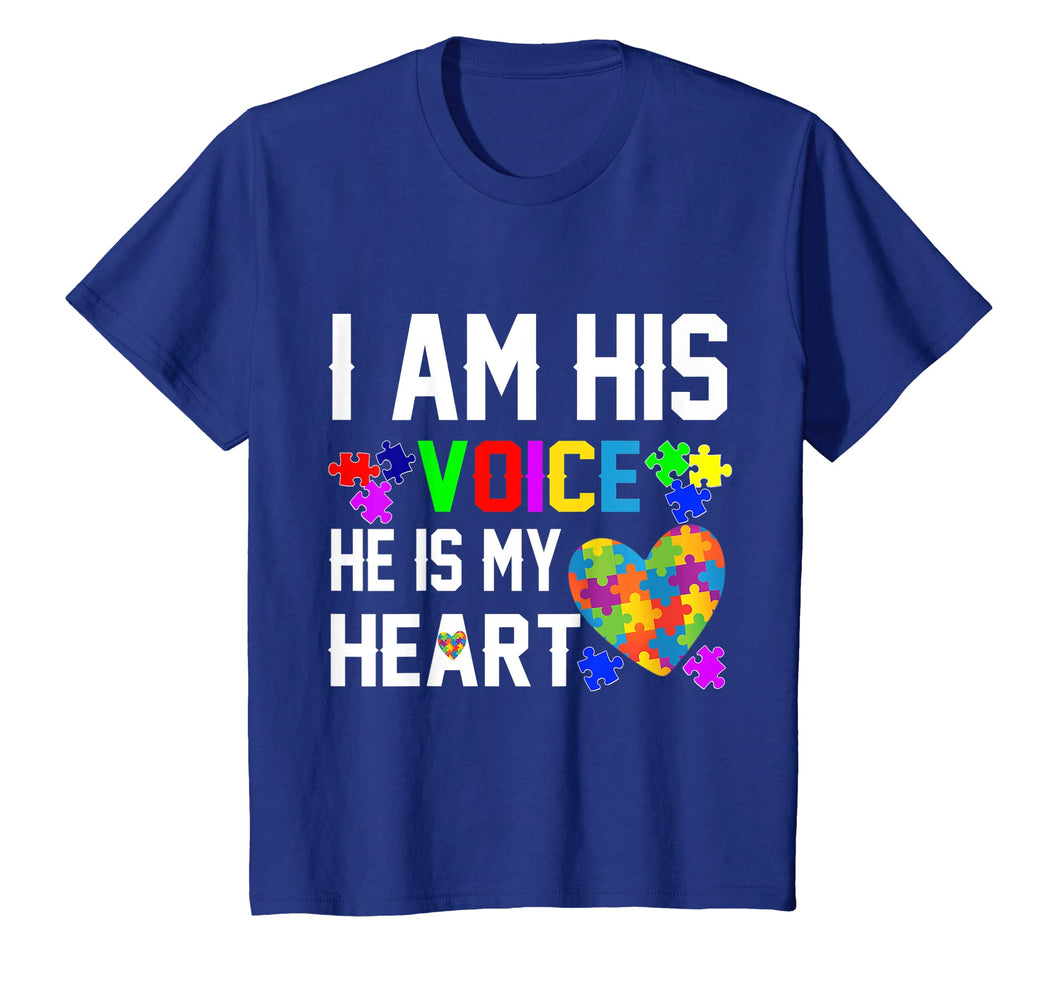 Funny shirts V-neck Tank top Hoodie sweatshirt usa uk au ca gifts for I am His Voice He is my Heart Shirt Autism Awareness 4077085
