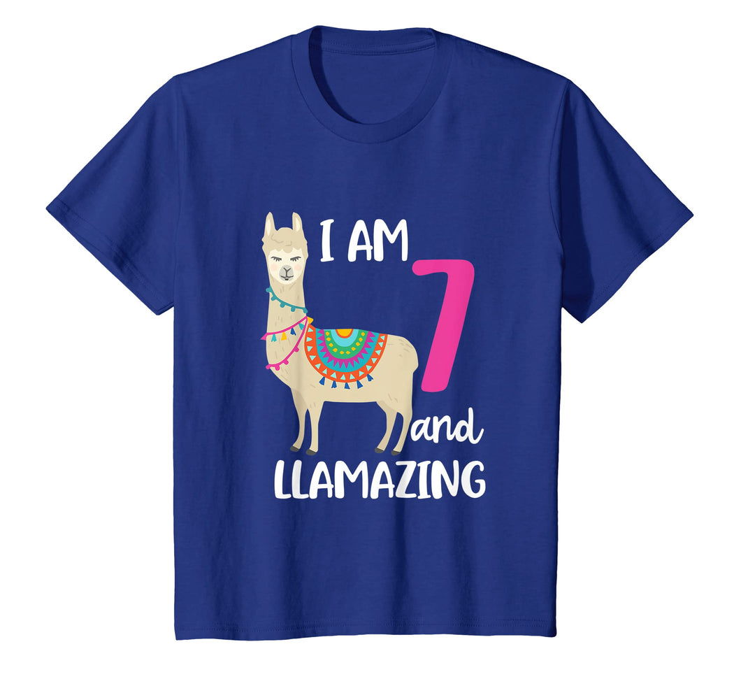 Funny shirts V-neck Tank top Hoodie sweatshirt usa uk au ca gifts for 7th Birthday Llama I'm 7 Years Old and Llamazing T-Shirt 1402475