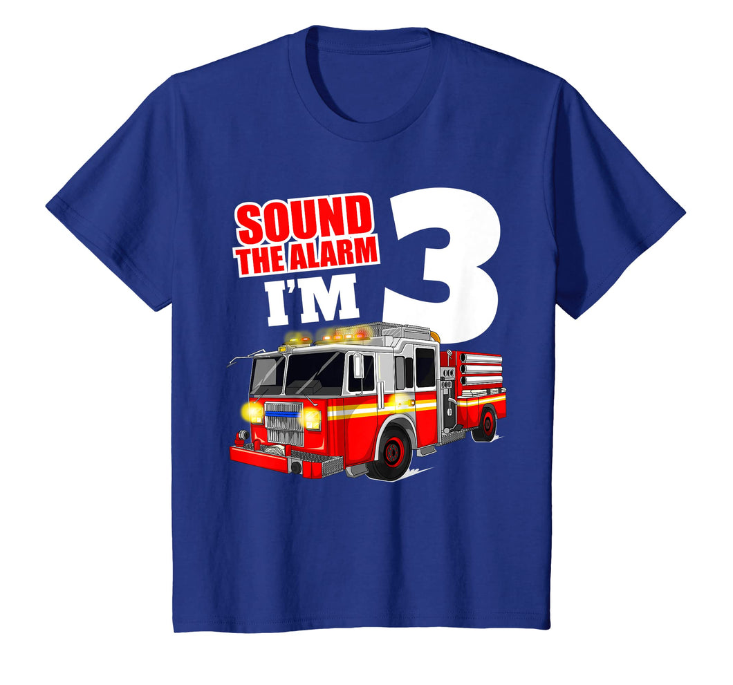 Kids Fire Truck 3rd Birthday T Shirt Boy Toddler Firefighter Tee