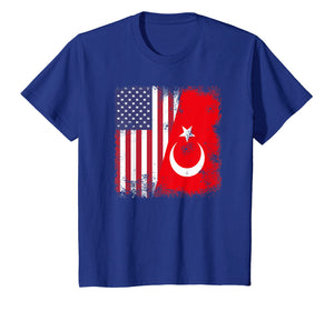 Funny shirts V-neck Tank top Hoodie sweatshirt usa uk au ca gifts for Half Turk Turkish Flag T-Shirt | Vintage Turkey USA Gift 3150132