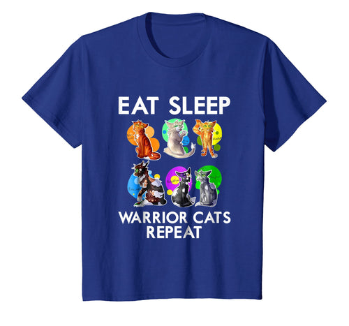 Funny shirts V-neck Tank top Hoodie sweatshirt usa uk au ca gifts for Eat Sleep Warrior Cats Repeat Funny Cat Lover T-Shirt 513133