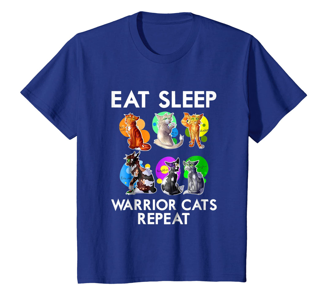 Funny shirts V-neck Tank top Hoodie sweatshirt usa uk au ca gifts for Eat Sleep Warrior Cats Repeat Funny Cat Lover T-Shirt 513133