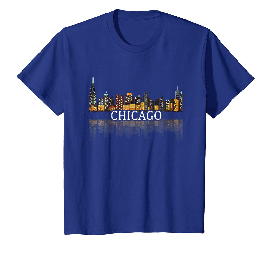 Chicago T Shirt Chicago City Skyline Lights At Night Gifts