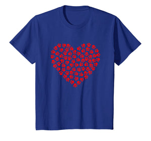 Heart Paw Print Dog Love Valentines Day Gift Girls Women T-Shirt-863254