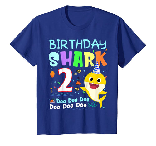 Kids Kids Baby Shark 2 Years Old 2nd Birthday Doo Doo Shirt 46631