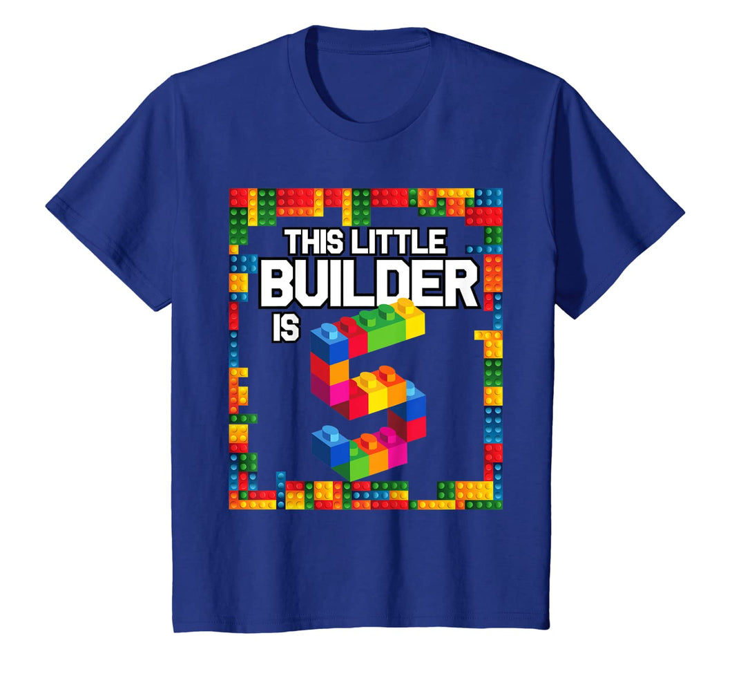 Kids 5 Year Old Building Blocks Birthday T Shirt Brick 5th Gift T-Shirt-119208