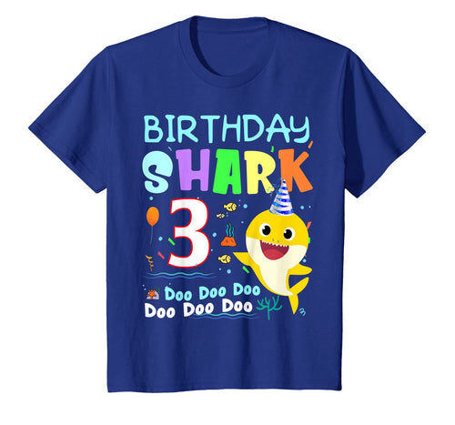 Kids Kids Baby Shark 3 Years Old 3rd Birthday Doo Doo Shirt 104757
