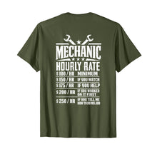 Load image into Gallery viewer, Funny shirts V-neck Tank top Hoodie sweatshirt usa uk au ca gifts for Funny Mechanic Hourly Rate - Graphic Design T-Shirt - Back 1682815
