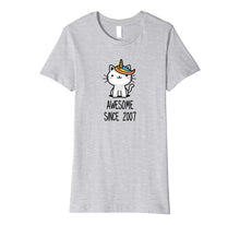 Load image into Gallery viewer, Funny shirts V-neck Tank top Hoodie sweatshirt usa uk au ca gifts for Cute Caticorn Awesome Since 2007 11th Birthday T-Shirt Gift 2013271
