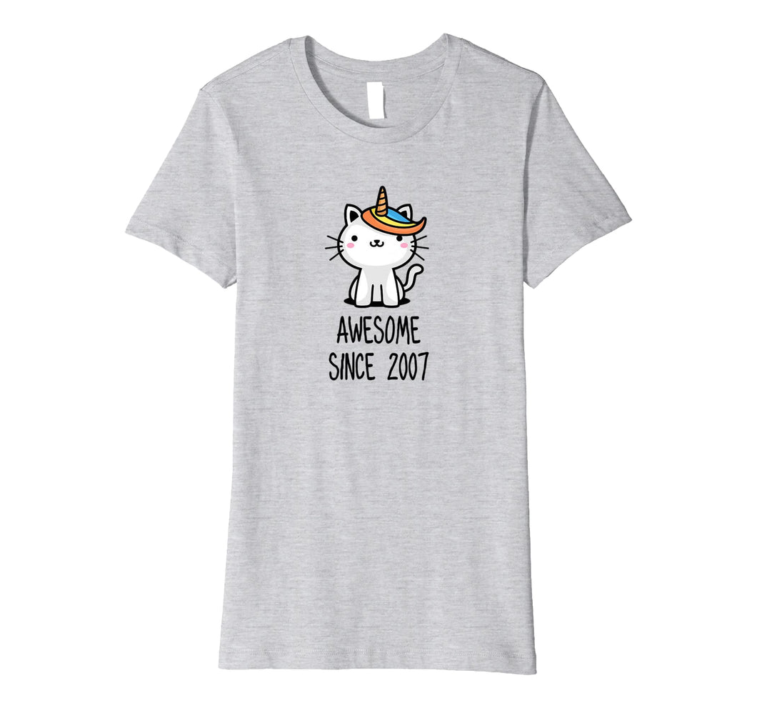 Funny shirts V-neck Tank top Hoodie sweatshirt usa uk au ca gifts for Cute Caticorn Awesome Since 2007 11th Birthday T-Shirt Gift 2013271