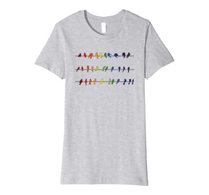 Funny shirts V-neck Tank top Hoodie sweatshirt usa uk au ca gifts for Rainbow Birds on a Wire Wordless Graphic T-Shirt 1078031