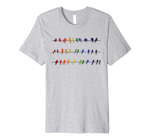 Funny shirts V-neck Tank top Hoodie sweatshirt usa uk au ca gifts for Rainbow Birds on a Wire Wordless Graphic T-Shirt 1078031