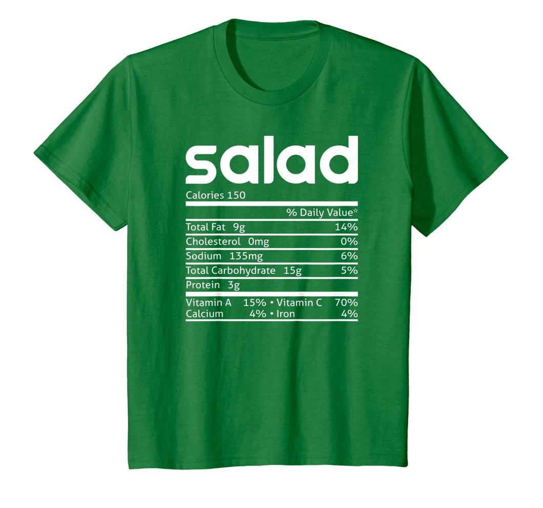 Salad Nutrition Facts Funny Thanksgiving Christmas Costume T-Shirt