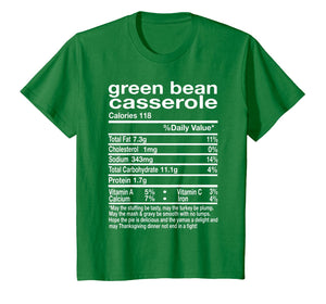 Thanksgiving Green Bean Casserole Nutritional Facts Gift T-Shirt
