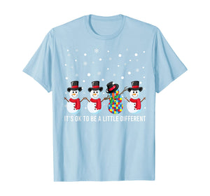 Snow Man It's Ok To Be A Little Different Autism Awareness T-Shirt