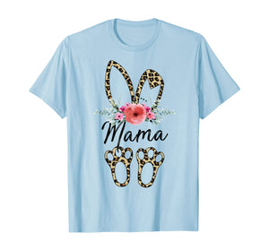 Mother's Day Easter Gifts For Mama Leopard Bunny Floral TShirt383833