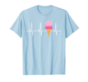 Funny shirts V-neck Tank top Hoodie sweatshirt usa uk au ca gifts for Ice Cream Shirt for Girls & Women - Ice Cream Cone Heartbeat 1758849