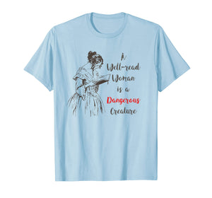 Funny shirts V-neck Tank top Hoodie sweatshirt usa uk au ca gifts for Feminist Dangerous Well-Read Woman Book T-Shirt Vintage Nerd 1870766
