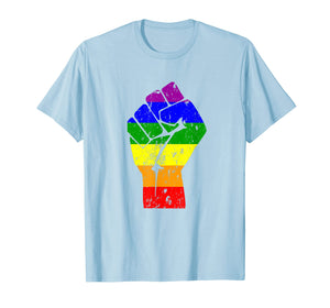 Funny shirts V-neck Tank top Hoodie sweatshirt usa uk au ca gifts for Resist Fist Rainbow Flag Gay Pride  T-Shirt 244719